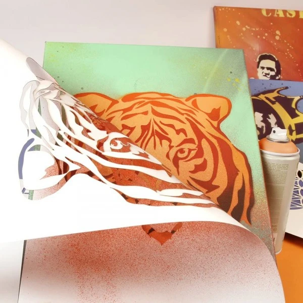 Accessoires Bombes De Peinture Pochoir A3 - Tête De Tigre - Qbix 5 Accessoires Bombes De Peinture Pochoir A3 - Tête De Tigre - Qbix – Image 3