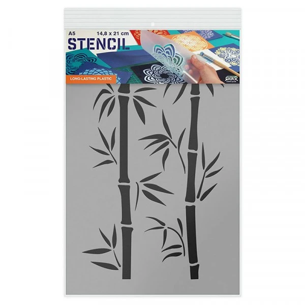 Pochoir A5 - Motif Branches de bambou - Qbix Accessoires Bombes De Peinture Pochoir A5 - Motif Branches De Bambou - Qbix -Creavea Shop pochoir a5 motif branches de bambou qbix p