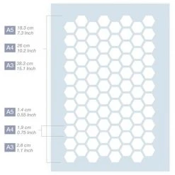 Accessoires Bombes De Peinture Pochoir A5 - Motif Géométrique Hexagonal - Qbix 7 Accessoires Bombes De Peinture Pochoir A5 - Motif Géométrique Hexagonal - Qbix -Creavea Shop pochoir a5 motif geometrique hexagonal qbix p 3