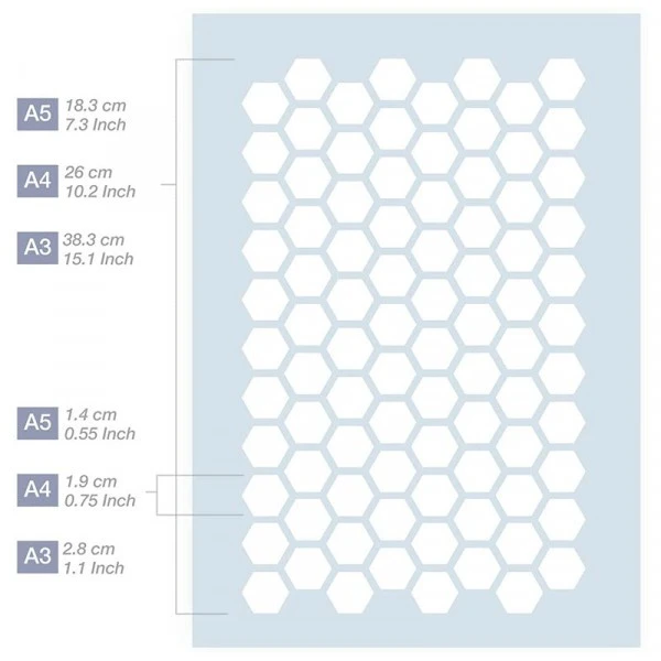 Accessoires Bombes De Peinture Pochoir A5 - Motif Géométrique Hexagonal - Qbix 5 Accessoires Bombes De Peinture Pochoir A5 - Motif Géométrique Hexagonal - Qbix – Image 3