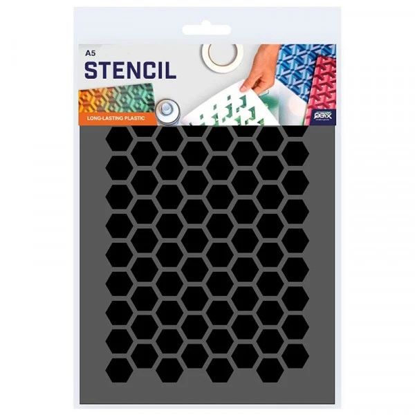 Accessoires Bombes De Peinture Pochoir A5 - Motif Géométrique Hexagonal - Qbix 3 Accessoires Bombes De Peinture Pochoir A5 - Motif Géométrique Hexagonal - Qbix