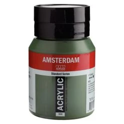 Set Peinture Acrylique Pot Peinture Acrylique 500ml Amsterdam Vert Olive Foncé