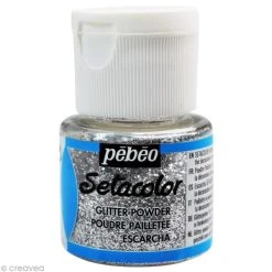 Pébéo Paillette Pour Vêtement Poudre Pailletée Setacolor - Argent - 10 Gr