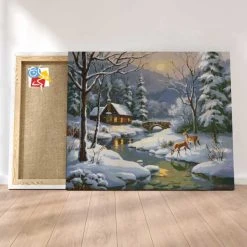 Peinture Par Numéros Peinture Numéro Riviere Enneigee