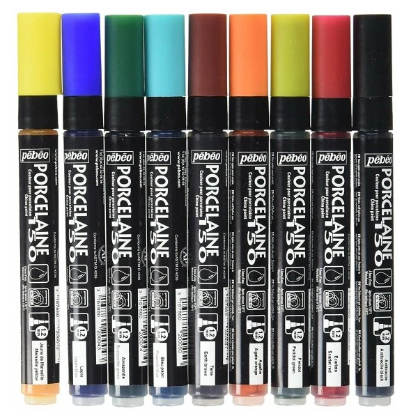 Set de feutres porcelaine P150 - 1,2 mm - 9 pcs Pébéo Feutre Porcelaine Set De Feutres Porcelaine P150 - 1,2 Mm - 9 Pcs -Creavea Shop set de feutres porcelaine p150 12 mm 9 pcs p 2