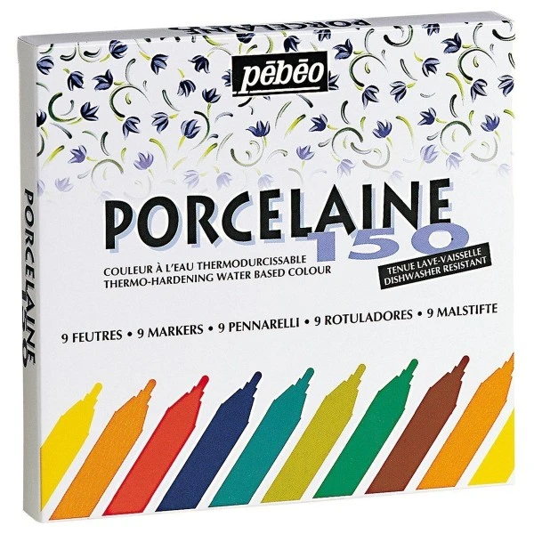 Set de feutres porcelaine P150 - 1,2 mm - 9 pcs Pébéo Feutre Porcelaine Set De Feutres Porcelaine P150 - 1,2 Mm - 9 Pcs -Creavea Shop set de feutres porcelaine p150 12 mm 9 pcs p