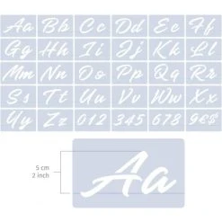 Accessoires Bombes De Peinture Set De Pochoirs 5 Cm - Lettres Décoratives 64 Caractères - Qbix -Creavea Shop set de pochoirs 5 cm lettres decoratives 64 caracteres qbix p 2