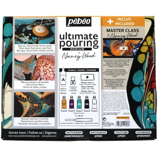 Set Découverte Ultimate Pouring x Nancy Wood Pébéo Kit Peinture Set Découverte Ultimate Pouring X Nancy Wood -Creavea Shop set decouverte ultimate pouring x nancy wood p 6