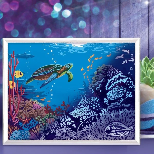 Czech Beads Exclusive Peinture Pailletée Sous L'Eau De La Mer De Lune Peinture Par Numéro Kit De Bricolage, Lueur Dans L'Obscurité Ensemble, 4 Czech Beads Exclusive Peinture Pailletée Sous L'Eau De La Mer De Lune Peinture Par Numéro Kit De Bricolage, Lueur Dans L'Obscurité Ensemble, – Image 2