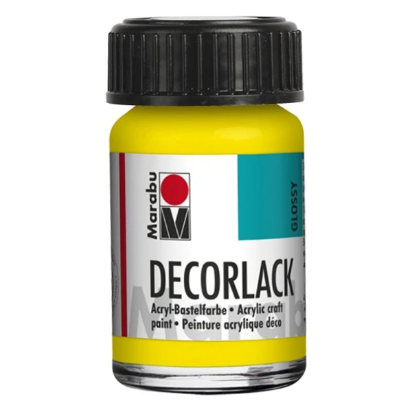 Vernis acrylique "Decorlack" - 15 ml - Jaune Marabu Peinture Acrylique Vernis Acrylique "Decorlack" - 15 Ml - Jaune -Creavea Shop vernis acrylique decorlack 15 ml jaune p